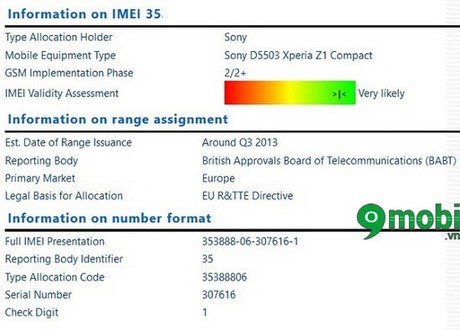 Cách check imei Sony, xem kiểm tra thông tin điện thoại Sony qua IMEI-6