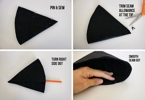 Cách làm mũ phù thủy bằng giấy đậm chất Halloween-11