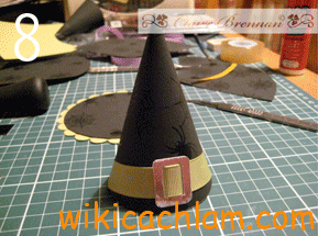 Cách làm mũ phù thủy bằng giấy đậm chất Halloween-6