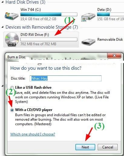 Cách ghi đĩa CD/ DVD không cần phần mềm-3