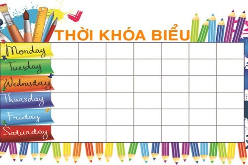 Mẫu thời khóa biểu dành cho học sinh, sinh viên-2