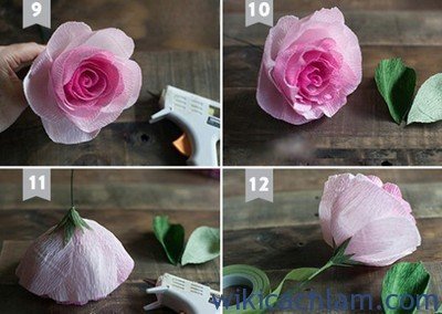 Cách làm hoa hồng bằng giấy lung linh tặng người ấy-3