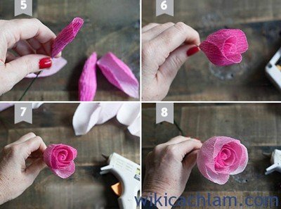 Cách làm hoa hồng bằng giấy lung linh tặng người ấy-2