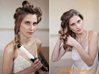 Cách uốn tóc xoăn bồng bềnh cho cô dâu-3