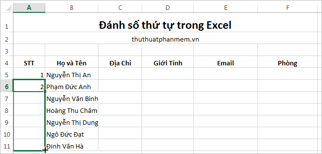 Cách đánh số thứ tự trong Excel 2003 2007 2010 2013-10
