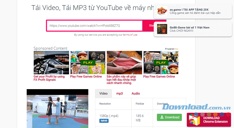 Tải video Youtube với Y2Mate