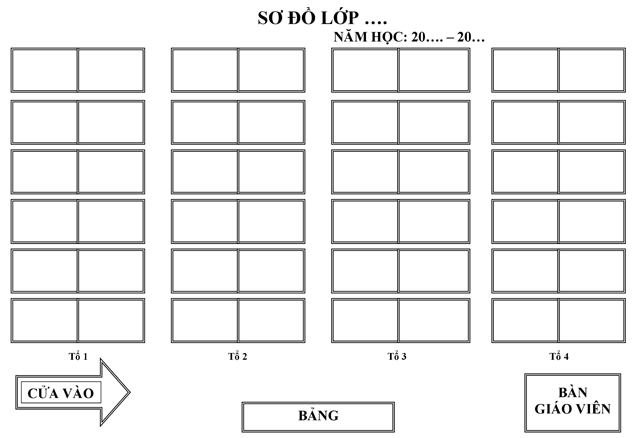 Mẫu sơ đồ lớp 4 dãy