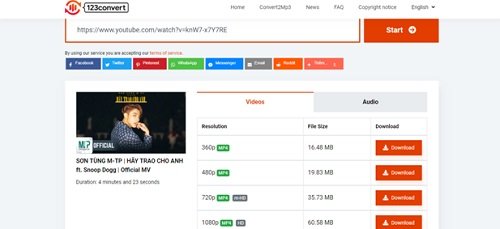Tải video trên Youtube đơn giản dễ dàng với 123 Convert-3