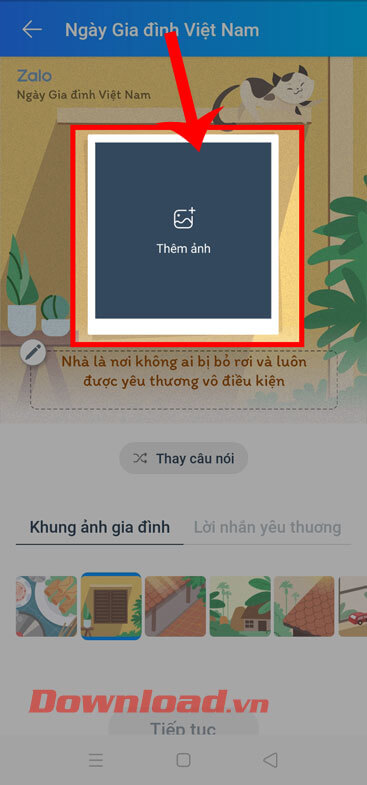 Chạm vào mục Thêm ảnh