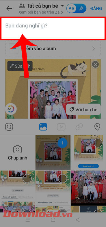 Viết status và ấn nút Đăng