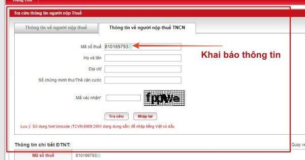 Tracuunnt – Tra cứu thông tin người nộp thuế TNDN, TNCN-2