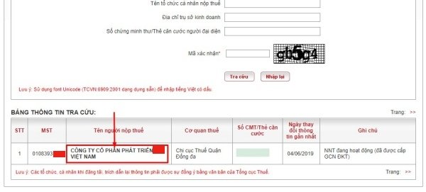 Tracuunnt – Tra cứu thông tin người nộp thuế TNDN, TNCN-3