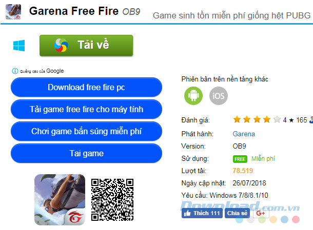 Tải về game Garena Free Fire
